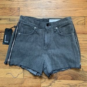 Rag & Bone maya grey zip cut off shorts
